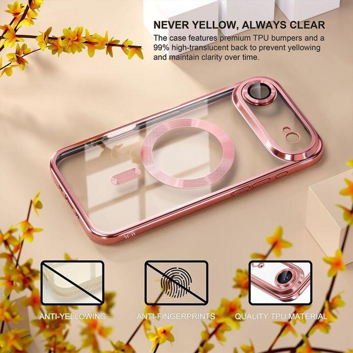 Coque de Protection - BOOLING - iPhone Air - TPU Transparent - Cercle Magnétique Rose - Antichoc