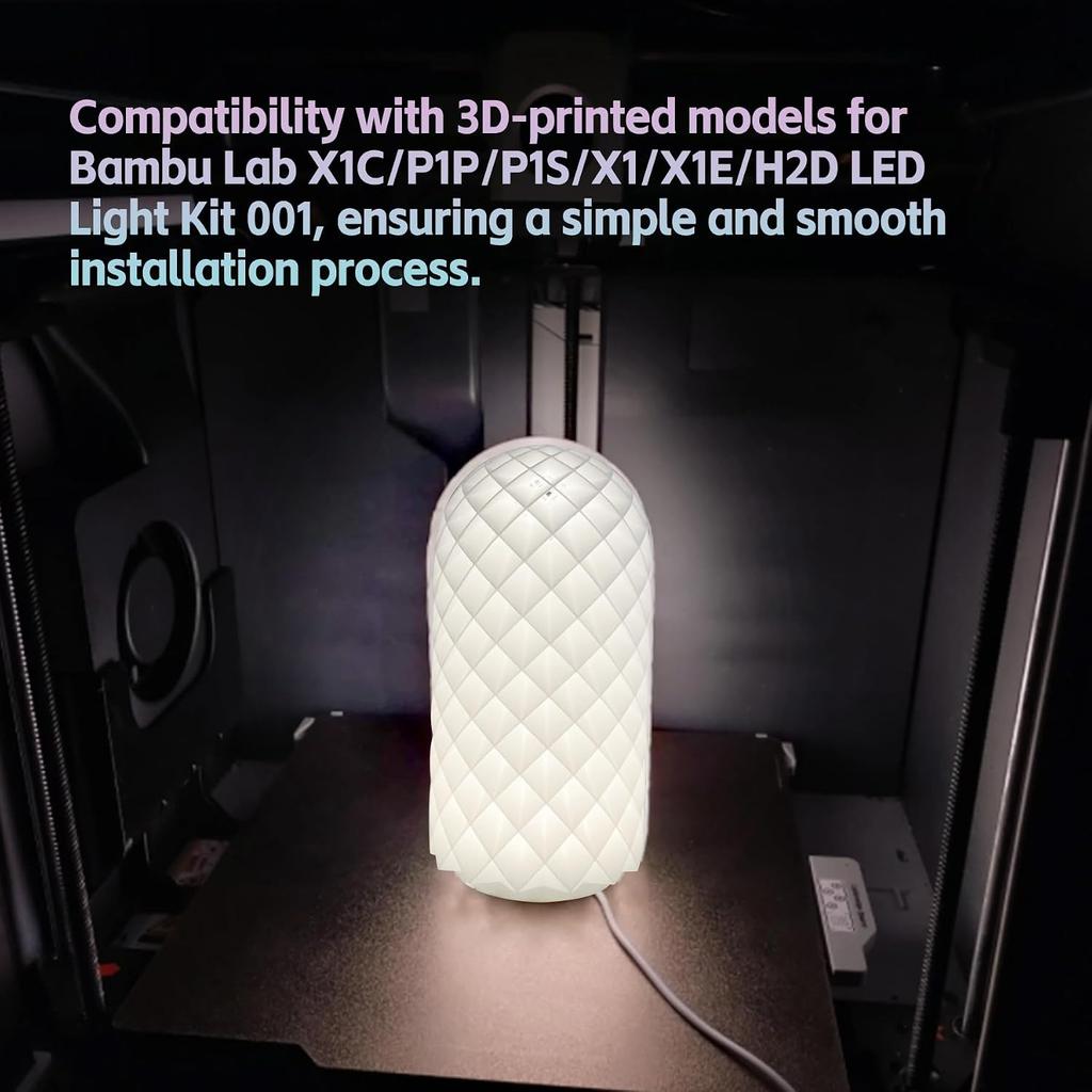 LED-Lampen-Kit 001 für Bambu Lab H2D/X1/P1P/A1 Mehrfarbig Fernbedienung RGB, für Anycubic Makeronline 3D-Drucker Licht DIY-Hardware Modellteile USB