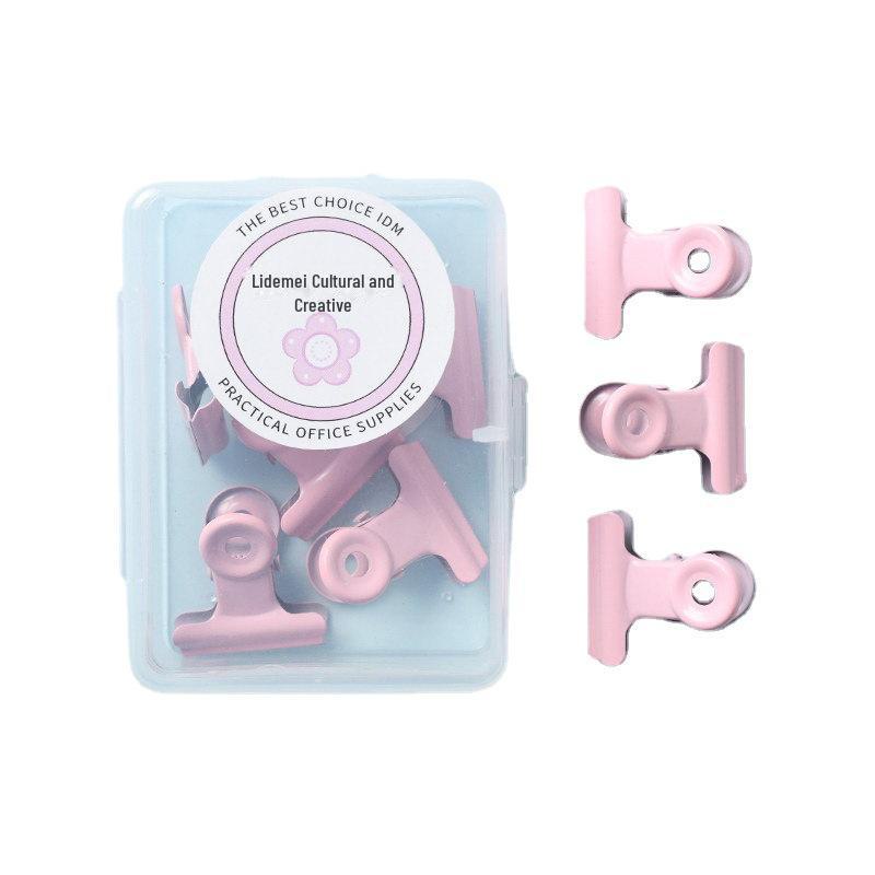Pastel Round Head Metal Binder Clips - Colorful Boxed Dovetail & Ticket Clips