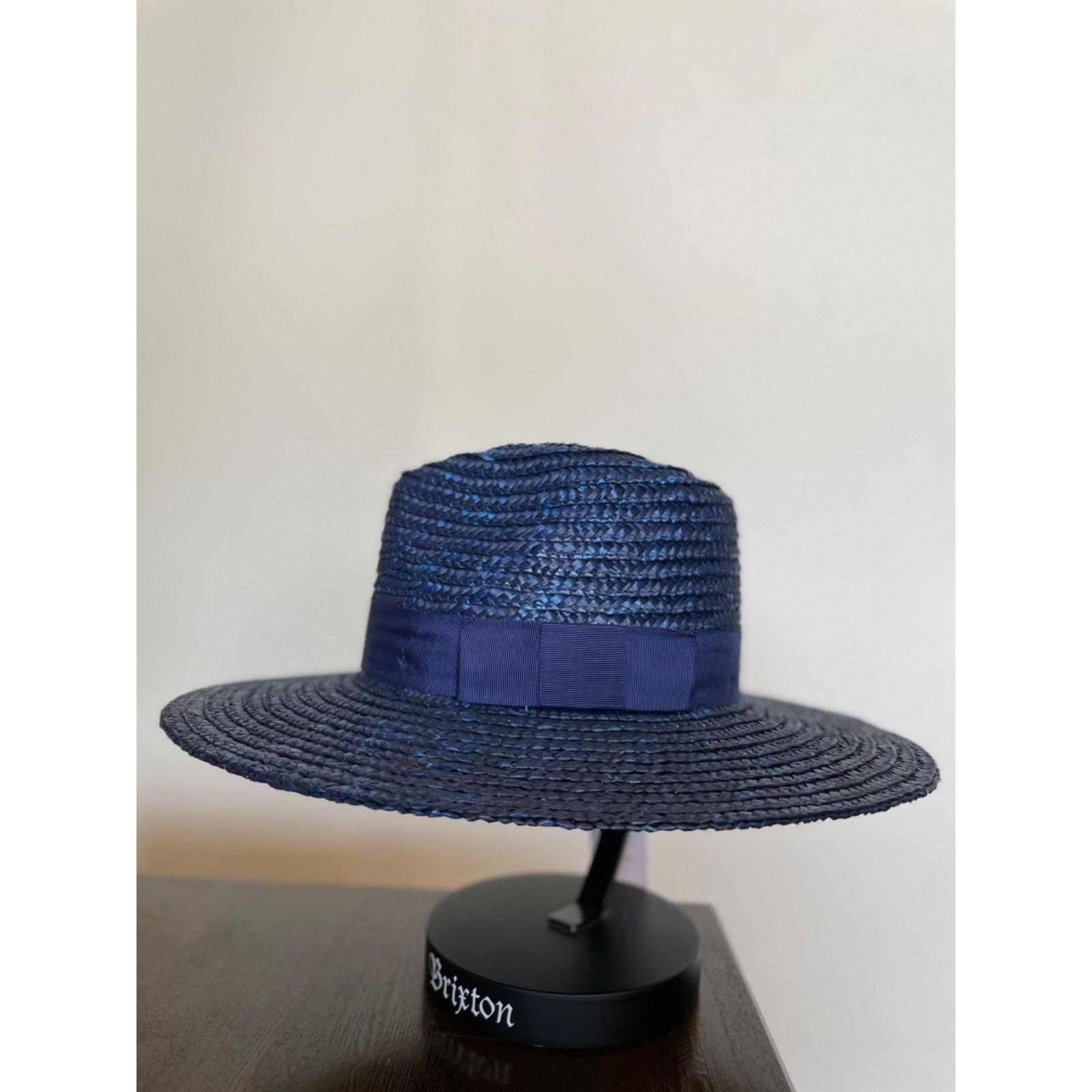 Used BRIXTON JOANNA HAT Brixton Navy M size ladies straw