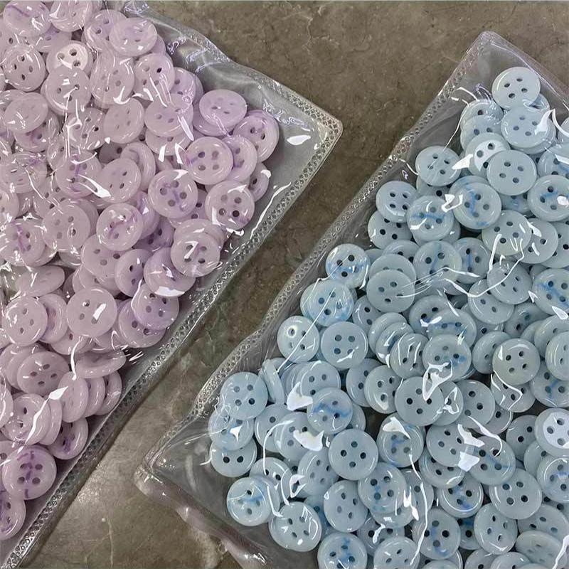 10pcs Creative Ceramics 4-hole Buttons 11mm Round Colorful Pretty Ceramics Buttons Shirt Skirt Decorative Buttons