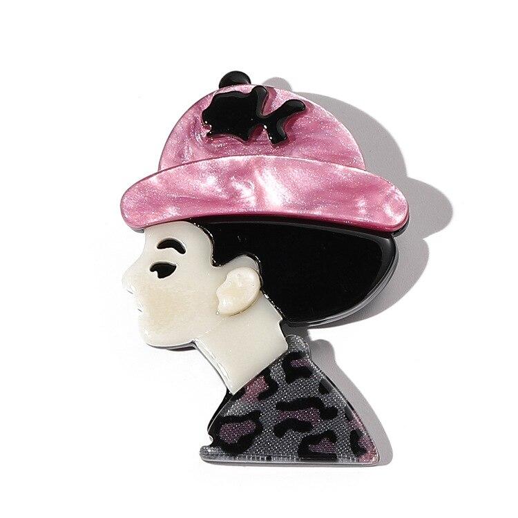 

Blucome акриловая киноактёрская женская брошь для женщин, красота, элегантная фигурка девушки Хепберн, вечерние офисные броши, булавка, подарки чёрный