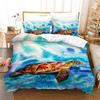 Sea Turtle Duvet Cover for Children Boys Girls Adult Black Gold Tortoise Reptile Theme for Bedroom Decorations Queen King Size