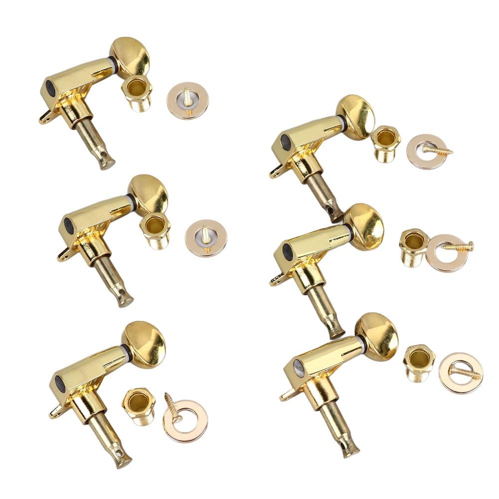 6PCS Metal Guitar Tuning Pegs Golden Tuning Machines Premium Guitar Tuning Key Electric Guitars