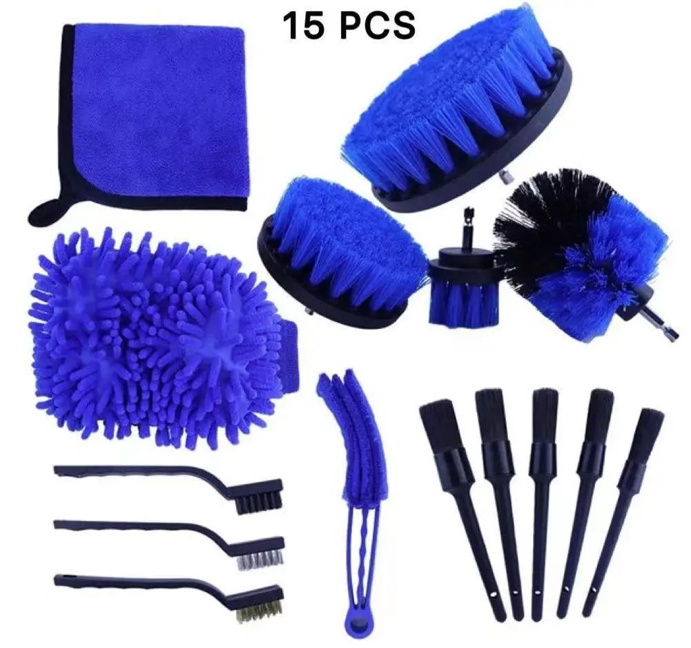 Car Cleaning Tools Kit,Car Detailing Brush Set with Carry Bag,Auto Drill Brush Set Pro Car Wash Kit for Car Interior&Exterior