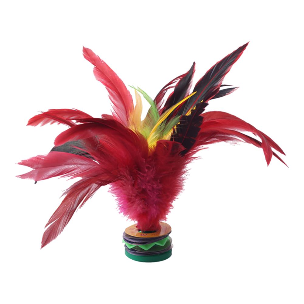 

20 см перьевой волан цветные перья маховик для ног перьевой волан износостойкий портативный фитнес-развлечение