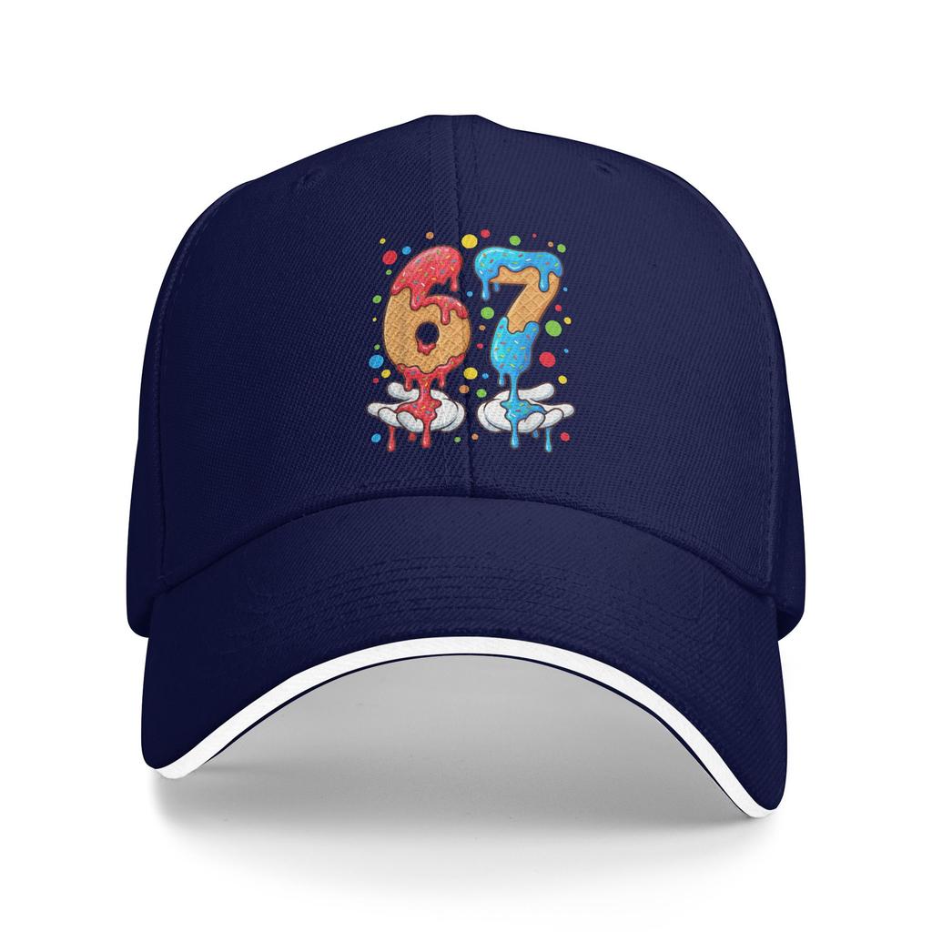 Spotty Dots Dripping Ice Cream In Need Six Seven Meme Casual Baseball Cap Hunting Camping Trucker Hat Summer Men Baseball Caps