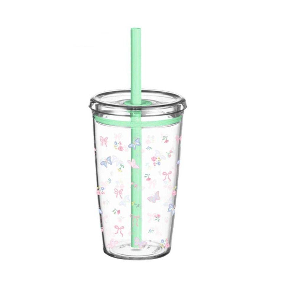 Reusable Milk Tea Straw Cup Transparent Drinking Cup Fashion High-value Coffee Cup  Home
