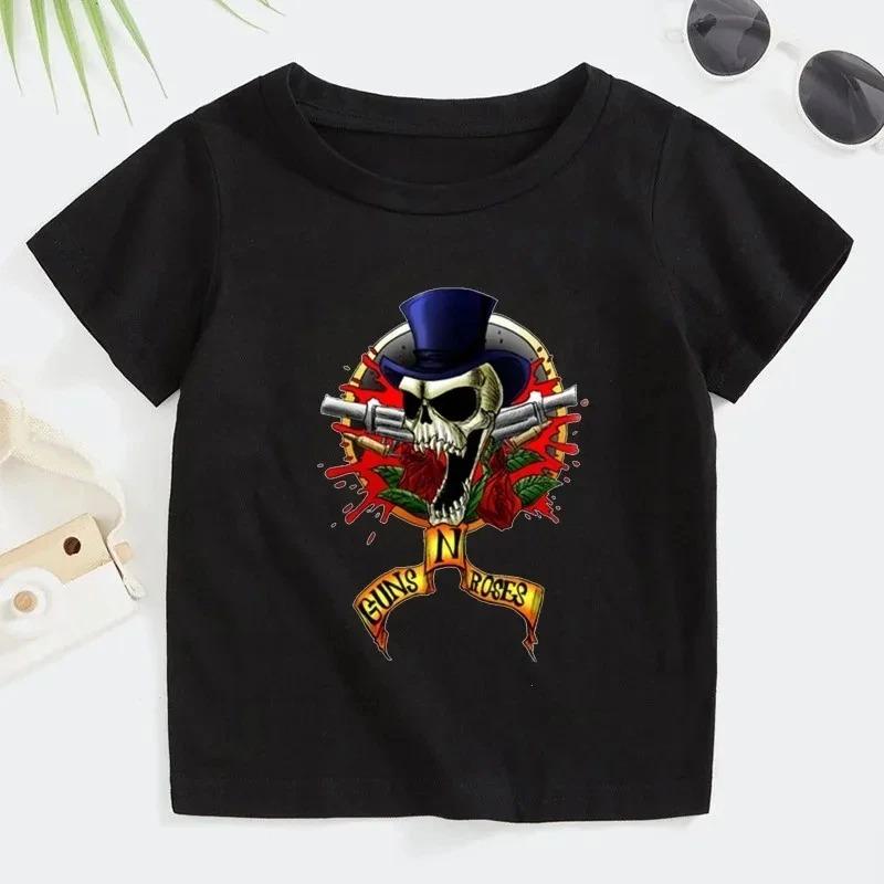 Rock Gun N Rose T-Shirt Summer Fashion Music Short Sleeve Soft Top Comfortable Teenage Clothing for Boys Girls Punk Shirt