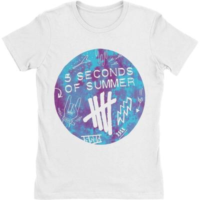 5 Seconds Of Summer Scribble Logo Tie Dye Junior Top Weißes Unisex-T-Shirt