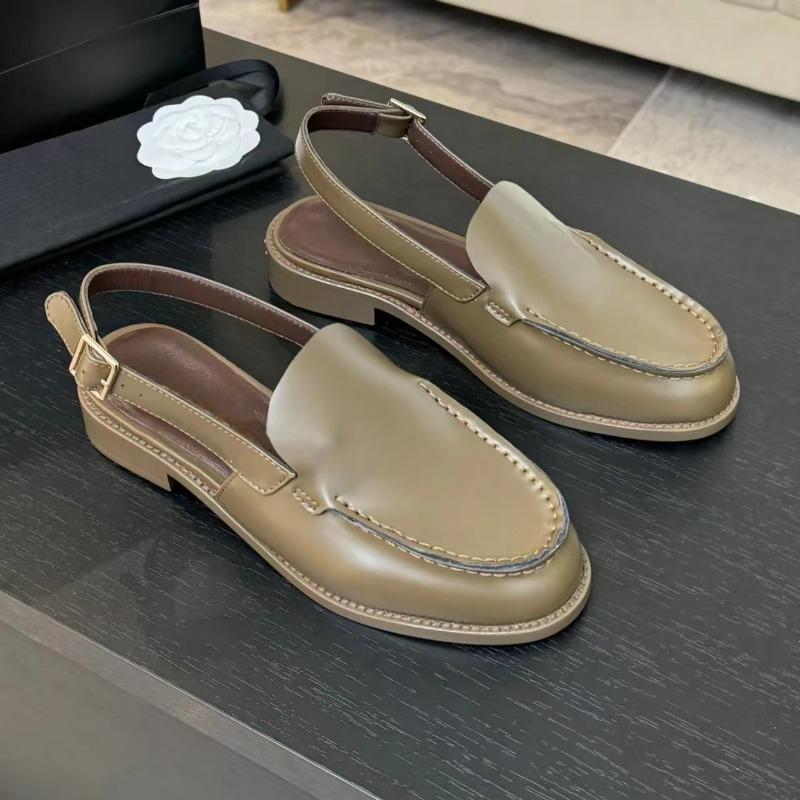 

New Arrival Spring Real Leather Round-Toe Square Heel Woman Sandals Mary Janes Loafers Gladiator Sandals 36