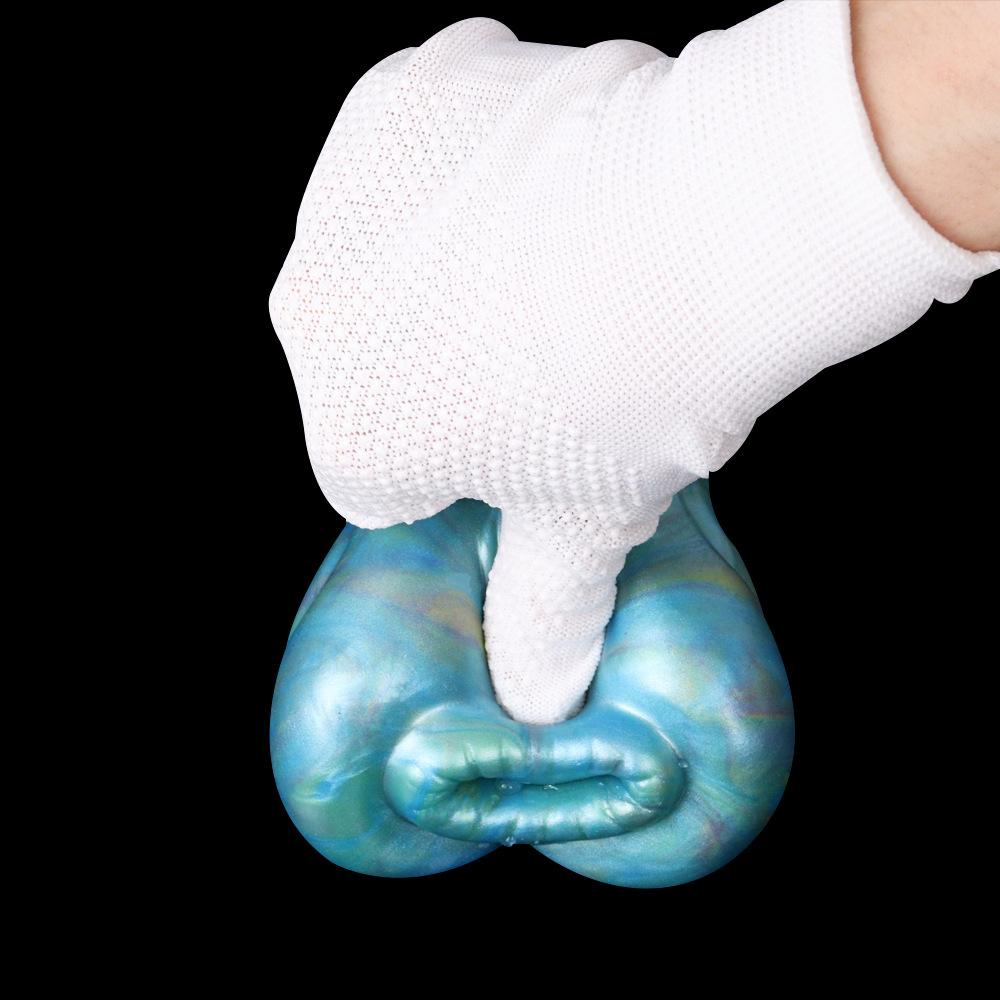 Masturbation Cup Bizarre Shapes Sex Toys For Men Simulated Animal Wolf Vagina 560g 16cm Blue Liquid Silicone Sex Dolls