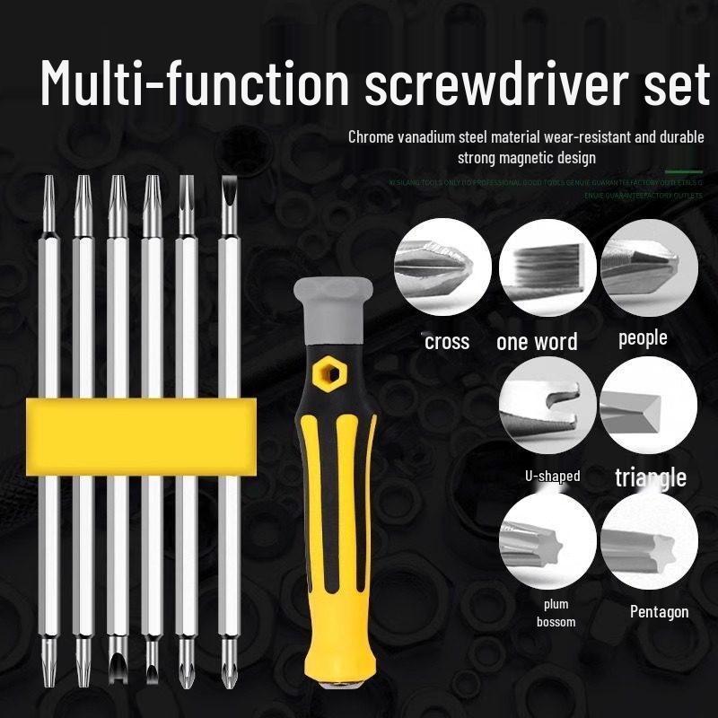 37-Piece Multi-functional Screwdriver Set: Phillips, Flathead, Torx, Triangle