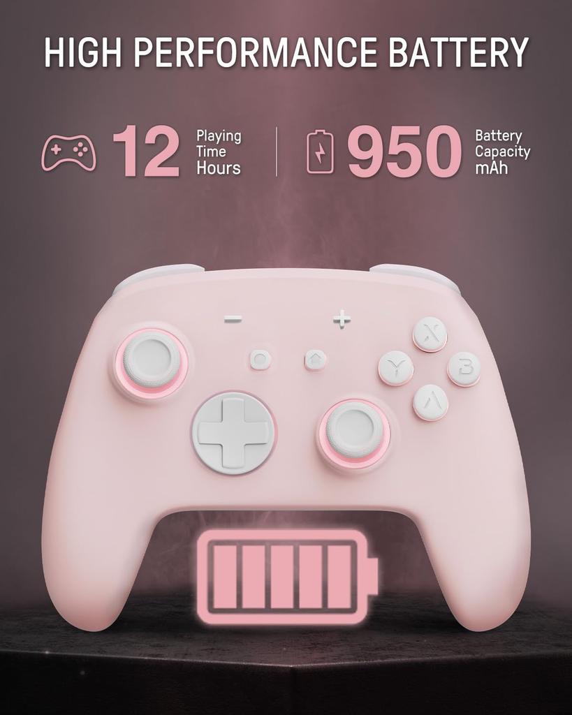 Switch 2 Wireless LED Pro Controller Bluetooth Turbo Ergonomisch Geeignet für OLED und Japanische Bedienungsanleitung "Aufleuchtmuster" Controller, Licht,