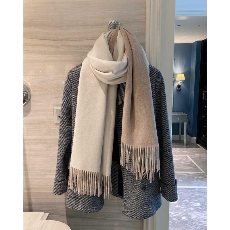 NINA SOLOR Double-Sided Heavyweight Ripple Cashmere Scarf