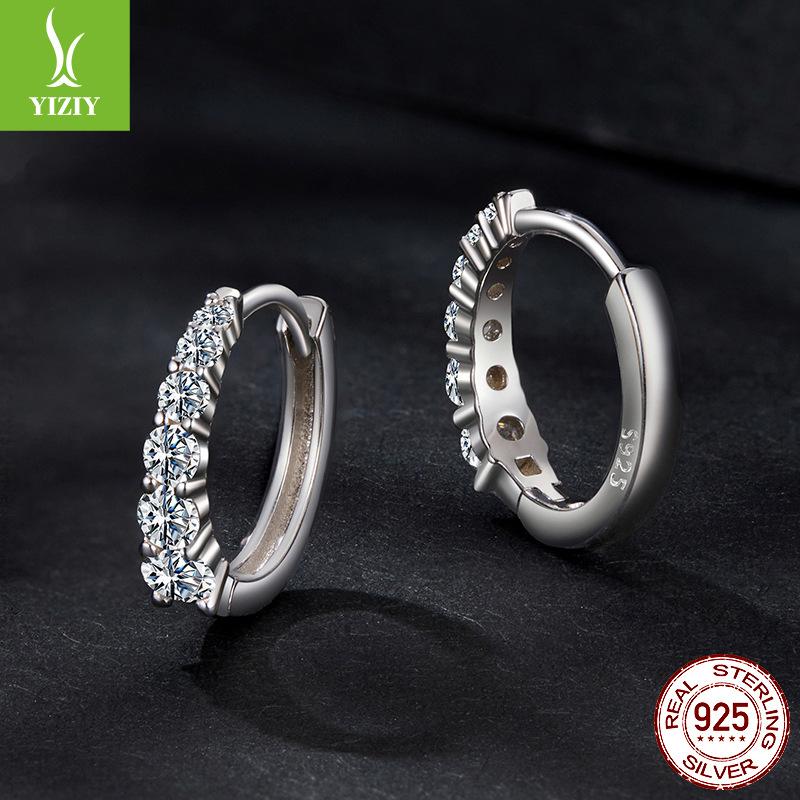 Classic Sparkling Moissanite Ear Buckles, Simple And Elegant S925 Sterling Silver Earrings, Earrings, Birthday Gift.