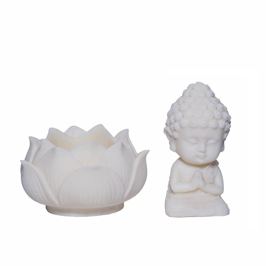 Premium Lotus Baby Buddha Statue for Home Decor Tranquil Spaces, Ideal for Home, Office Desk & Car Dashboard Decoration
