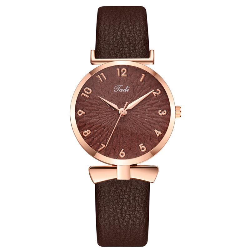 Pu Leather Strap Wristwatch Quartz Watches for Women Clock Watch Gift