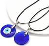 1pc Evil Eye Pendant Necklace Glass Leather Rope Chain Turkish Protect Lucky Necklace for Women Men