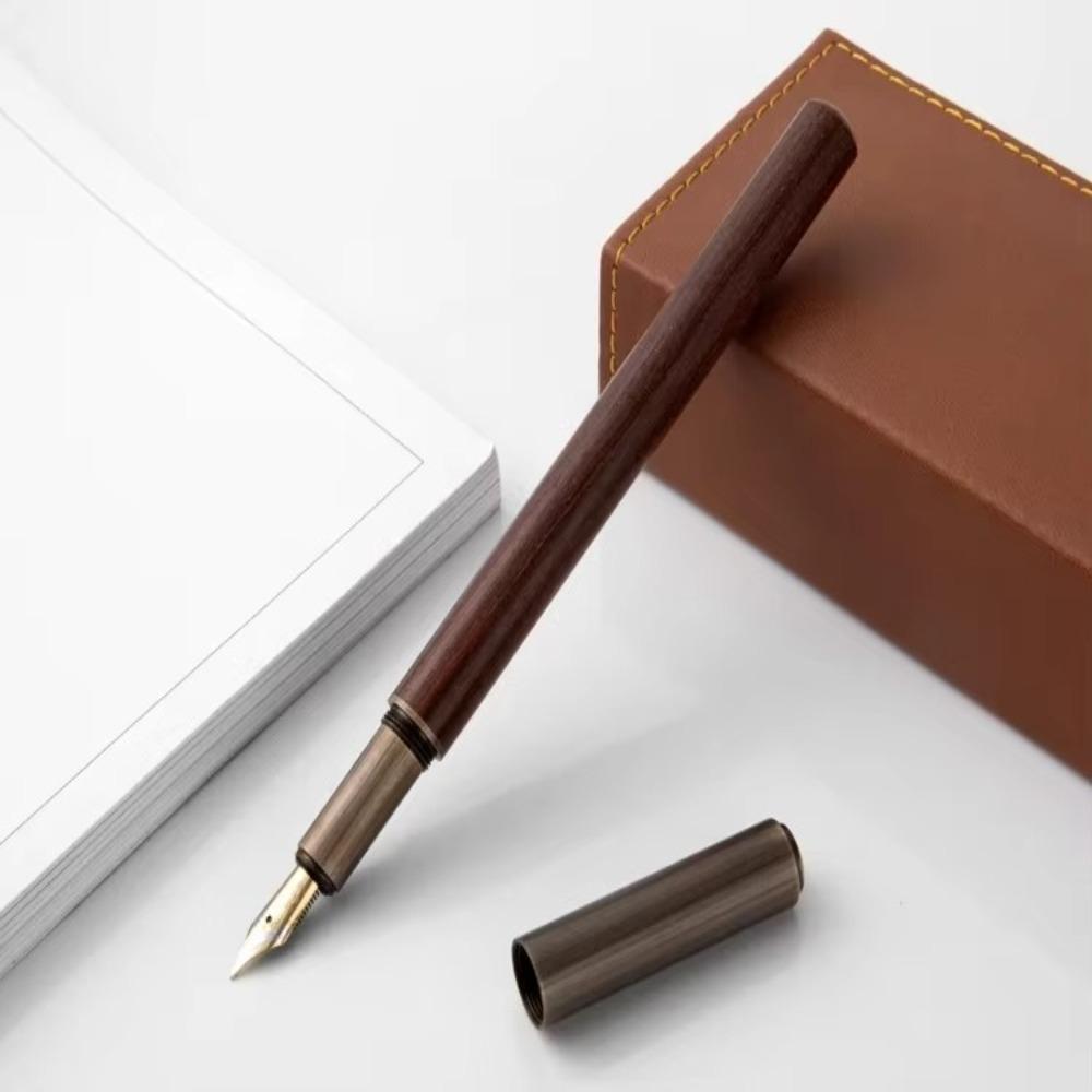 

New Luxury Retro Fountain Pen Wood Bronze 0.5mm Ink Pens Art Calligraphy Business Writing School Student Stationery Office Gifts