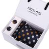 Gift Box Men'S Tie Five-Piece Set, Formal Business 7.5Cm Striped Blue And Black Tie Wedding Groom
