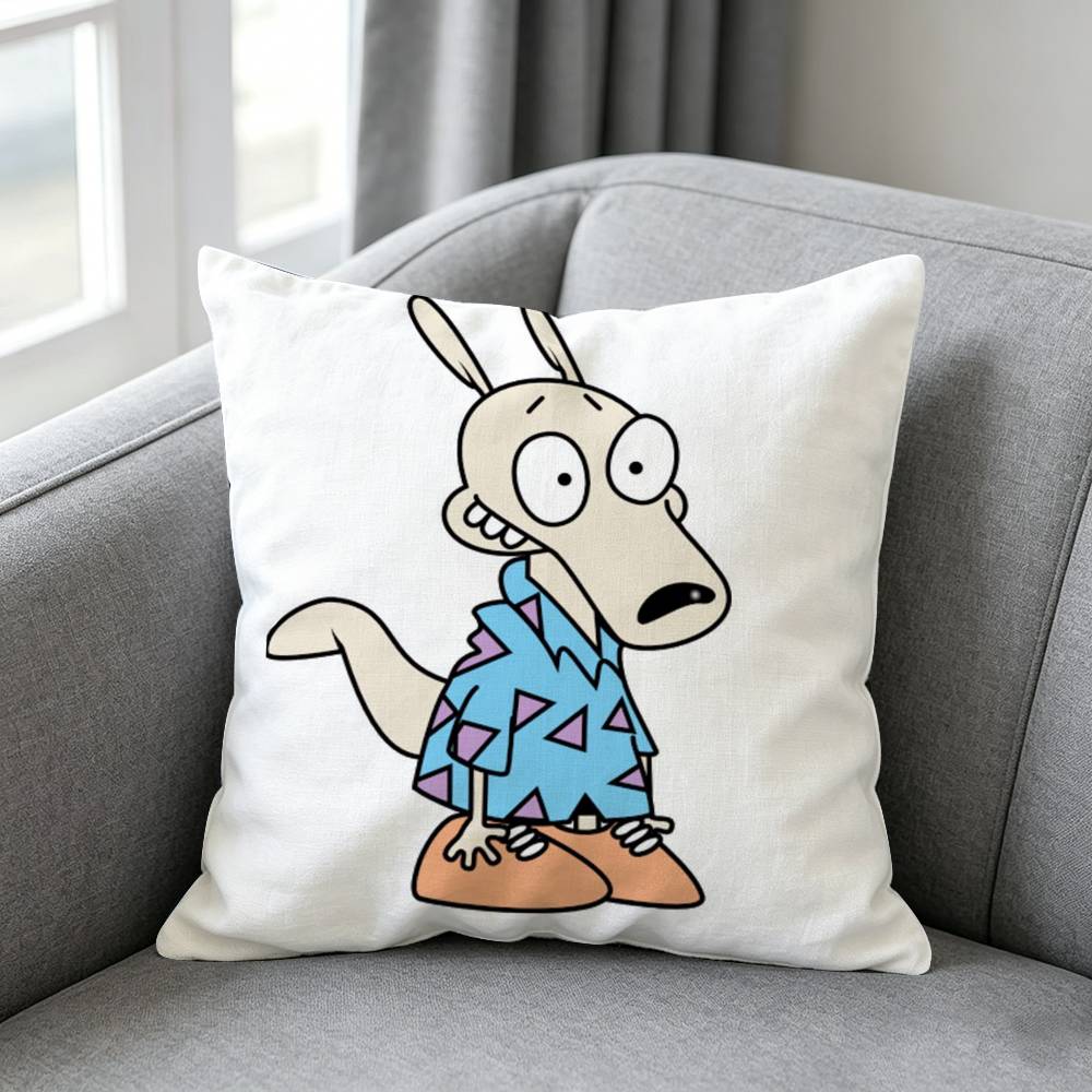 Cartoonn Rockos Modern Life Pillow cover Soft Microfiber Pillowcase Home Sofa Decor Surprise Decorative printed