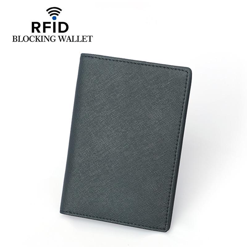RFID Genuine Leather Passport Holder - Top Layer Cowhide Protective Cover for Men and Women
