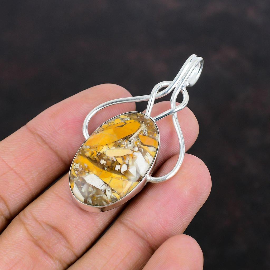 Brecciated Mookaite Gemstone Pendant 925 Sterling Silver Pendant Handmade Pendant Brecciated Mookaite Jewelry Antique Pendant Wedding Gifts