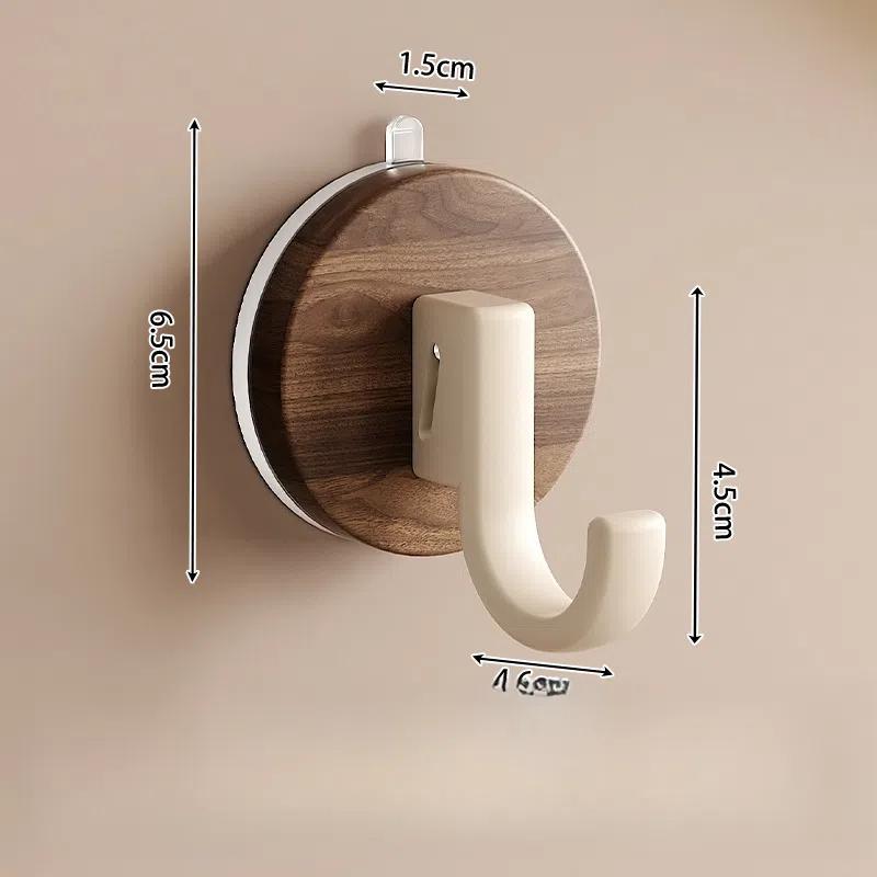 Wood Grain Suction Cup Hook, Door Hook, Bathroom Hook, Sturdy Load-bearing, Seamless Hook, Home Decoration