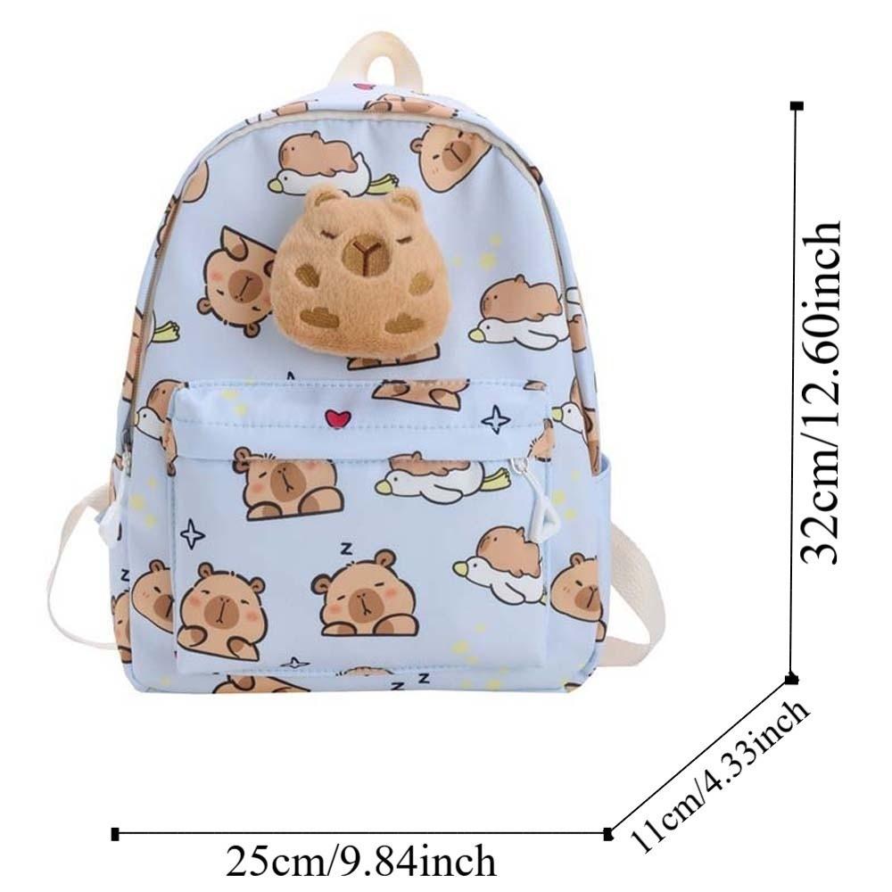 Doll Decoration Capybara Backpack Thickened Large Capacity School Bag Friends