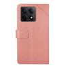 For Xiaomi 14T Case with Wrist Strap Y Shaped Lines Imprint Leather Phone Cover