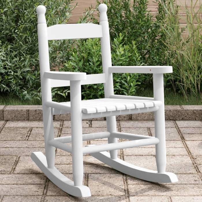 VidaXL Chaise à bascule enfants blanc bois de peuplier massif 4008881