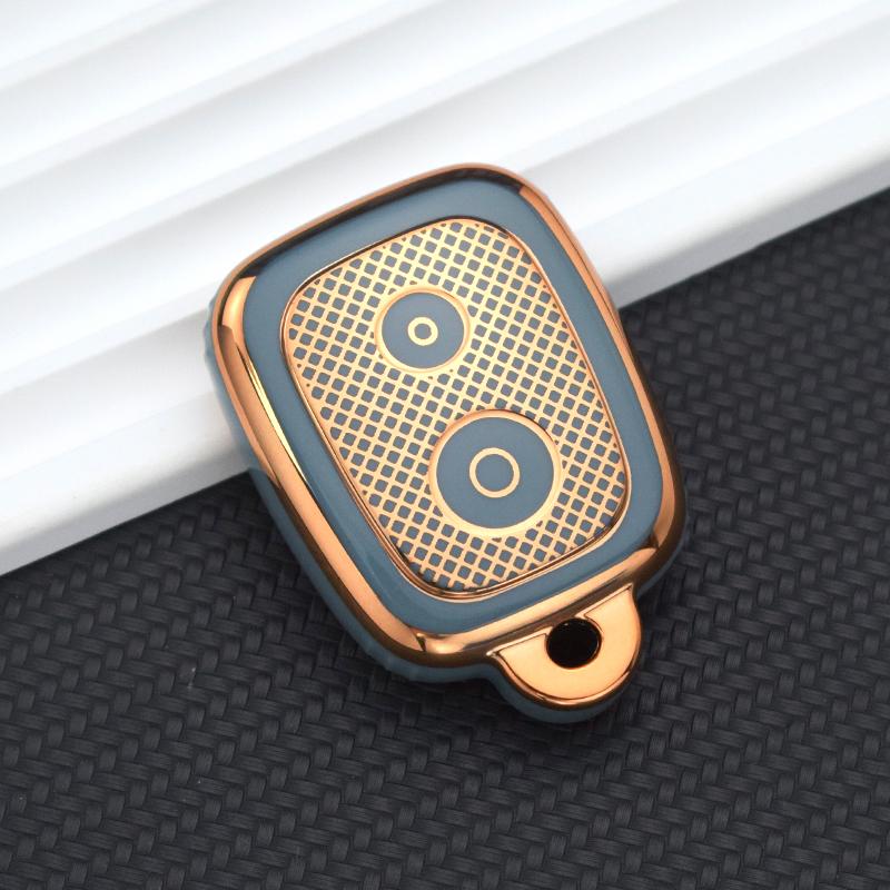 

Чехол для дистанционного ключа из ТПУ для автомобиля, брелок для Toyota Grand New Avanza Daihatsu Xenia, держатель для Perodua Alza Myvi Axia, 2 кнопки Key Case серый