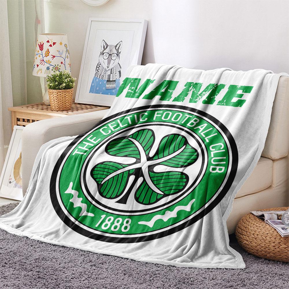 Custom Name,Celtic FC Printed Flannel Blanket, soft throw for bedroom sofa, washable, Christmas present, great gift.