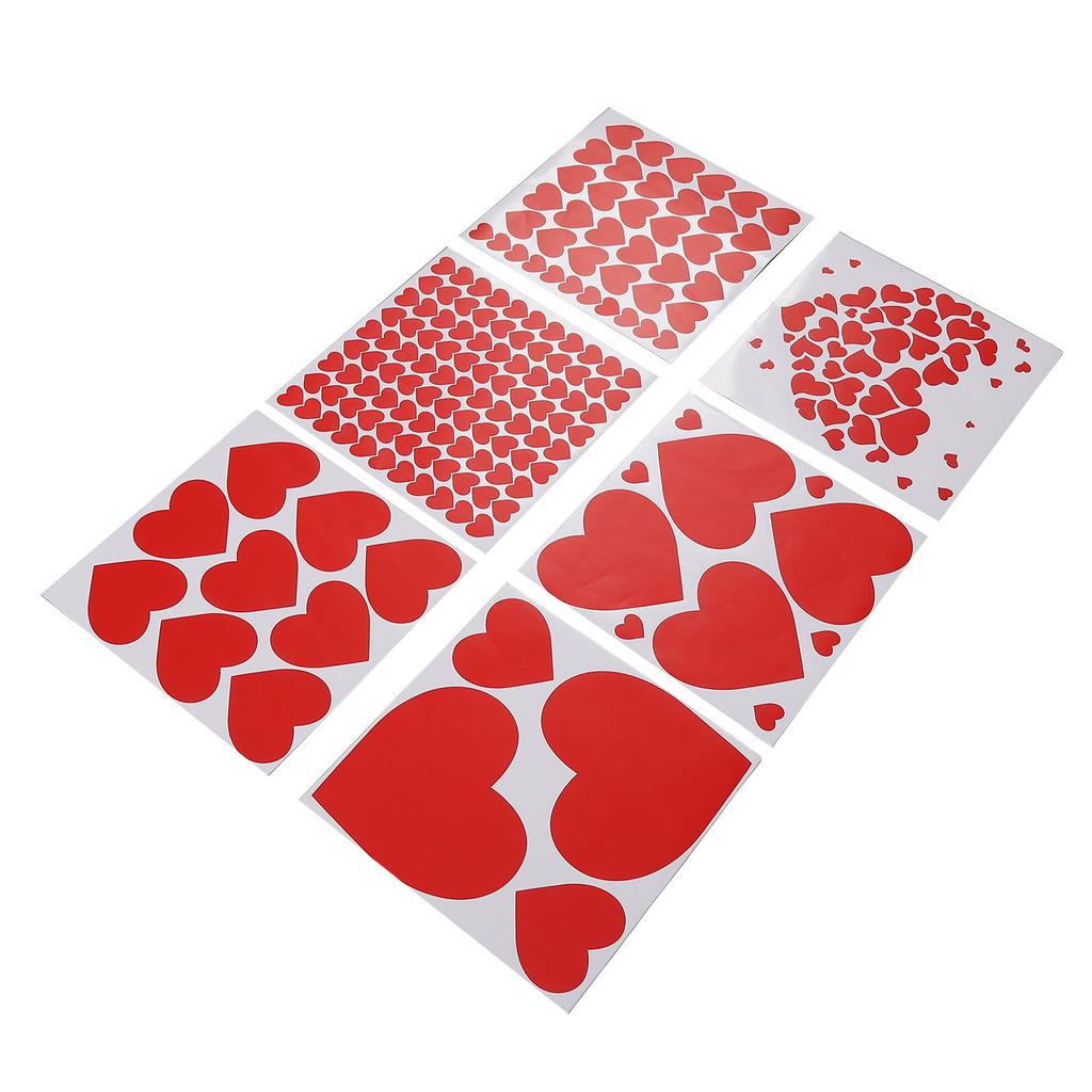 6Pcs Valentine\\\'s Day Love Heat Stickers Self Adhesive  Valentine\\\'s Day Wall Stickers for An