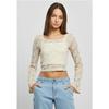 Blouse - Urban Classics - Dentelle - Beige - Manches Longues - Ajustée