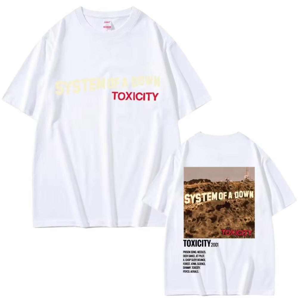 Alternative Metal Rock Band System Of A Down Toxicity Album Graphic Tshirt Unisexs Women Oversized Casual Cotton Vintage Tshirts