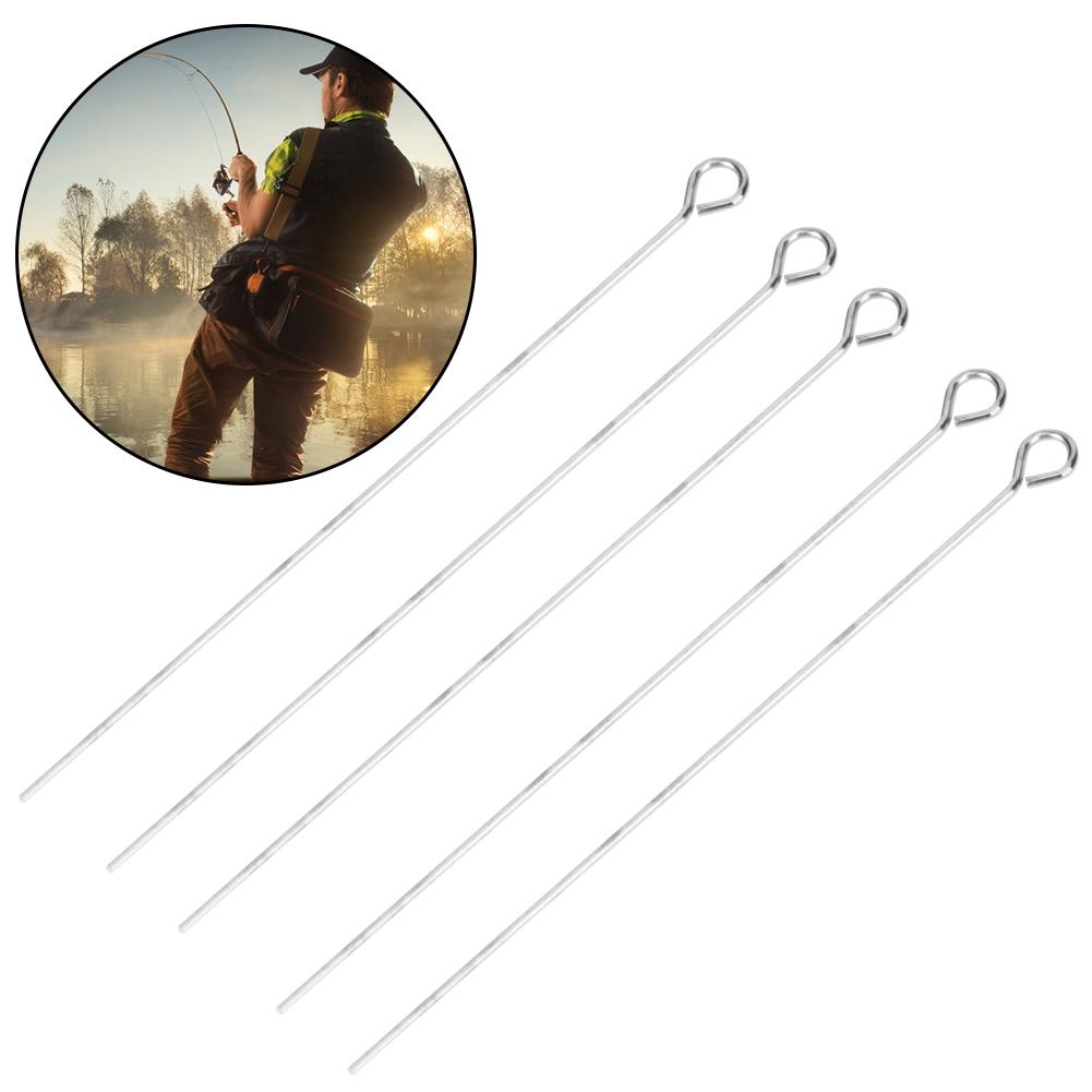 Stainless Steel Fishing Bait Eye Pins Long Needle Flatlock Findings Accessories(50mm )