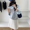 Spring and Autumn Korean Version Women's Loose Sweater Vest Round Neck Sleeveless Knitted Vest Women's Vest