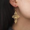 Dawapara Lotus Unalome Earrings Spiritual Shiva Yoga Symbol OM Aum Butterfly Pendant Stainless Steel Jewelry