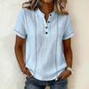 Fashionable Women's Button Up Collar Short Sleeved Women's Shirt