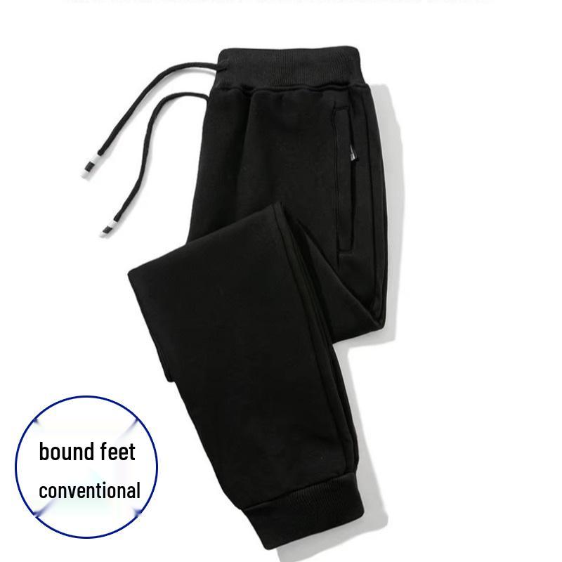 Men's Elastic Waist Fleece Sweatpants - Warm, Casual, Loose-Fit Sports Pants for Winter