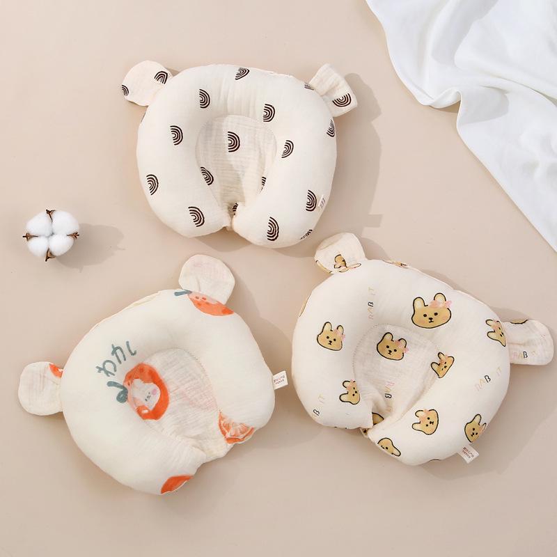 Pure Cotton U-Shaped Baby Pillow: Anti-Plagiocephaly, Sweat-Absorbent, Washable, Anti-Startle