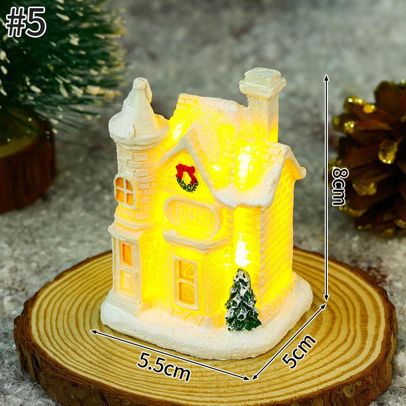 Christmas Home Decoration Xmas Desk Accessories House Micro Landscape Santa Claus Figure Christmas Gift for Women Girls