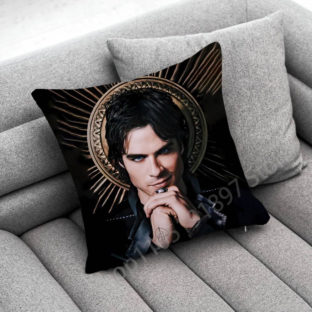 Pillow Case For 45*45cm 40cm 55cm 50cm 30cm Square Car Pillowcase Shell Actor D-Damon Salvatore Throw