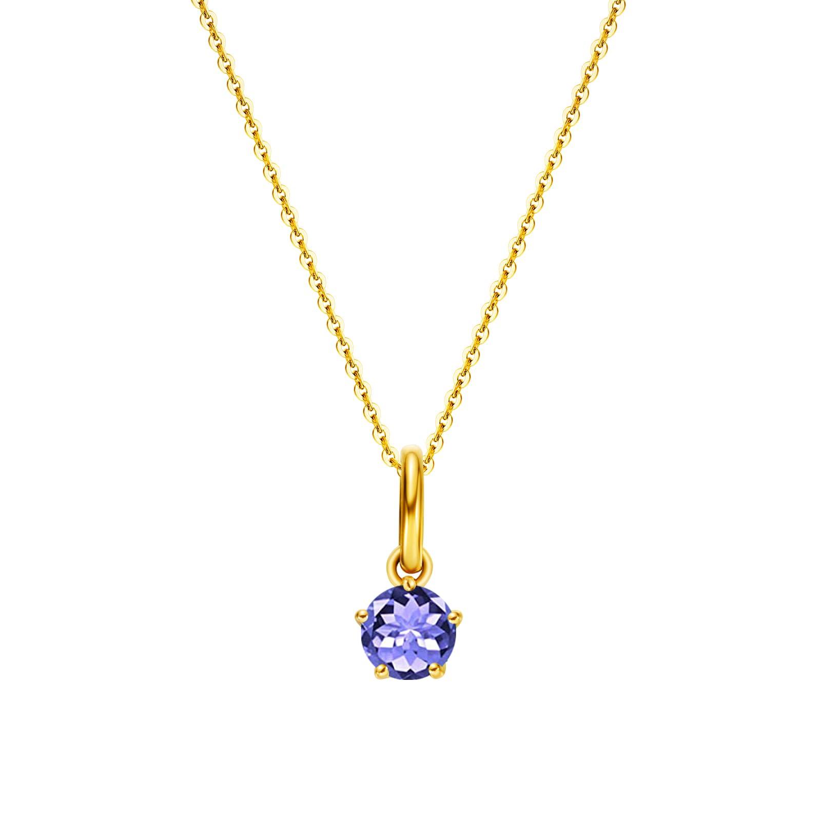 

FANCIME Tanzanite Necklace in 18K Yellow Natural Stone December with Silver Perfect for or as a Gift Wrapping Women s Gold, Pendant, Birthstone,