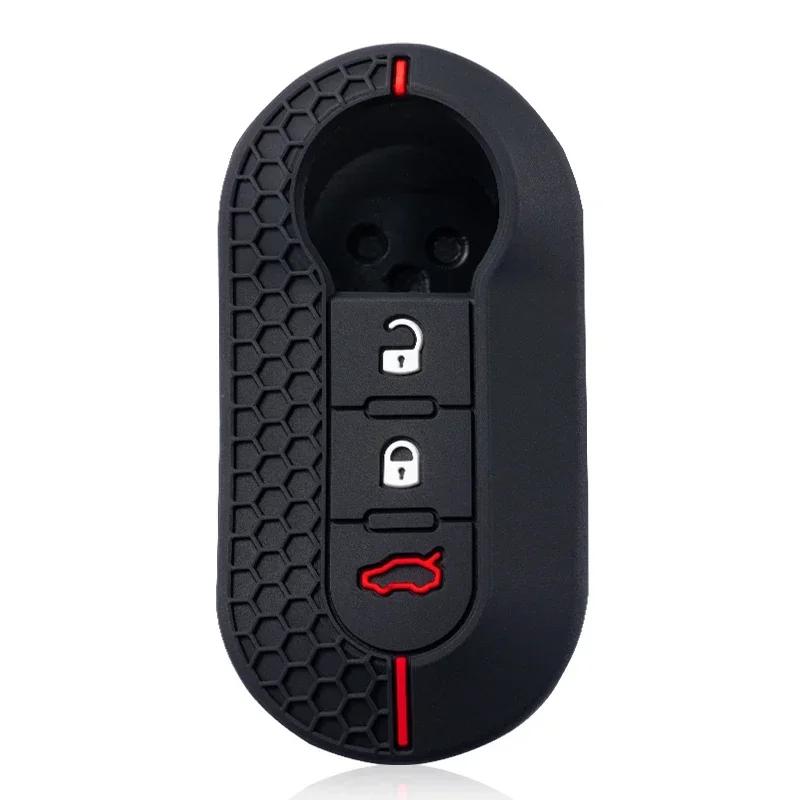 Silicone Key Case Remote Fob Car Key Cover For Peugeot Boxer For Citroen Jumper For Fiat 500 Panda Ducato 500L Punto Lancia Musa
