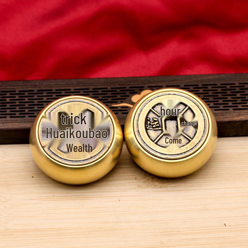 Brass Six-Sided Rotating Fortune Spinner Decompression Ornament