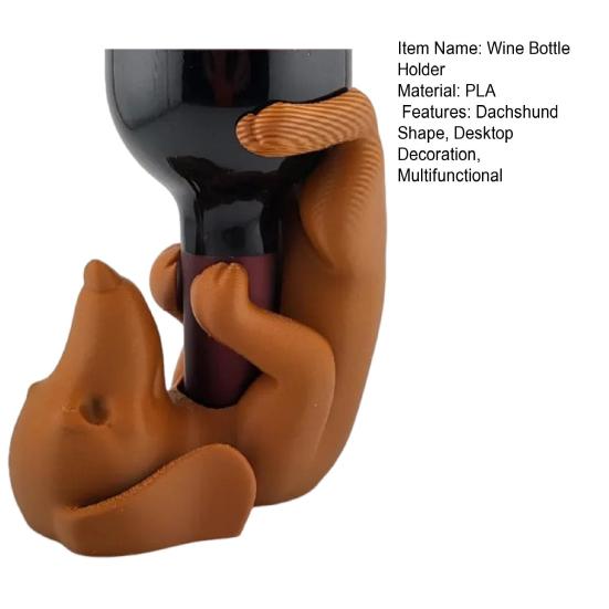 Dachshund Wine Bottle Holder PLA Dog Figurine Beer Bottle Display Stand Organizer