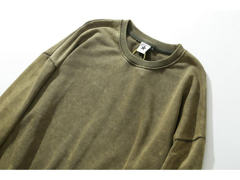 Unisex Distressed Drop Shoulder Crew Neck Sweatshirt - Autumn/Winter Trend